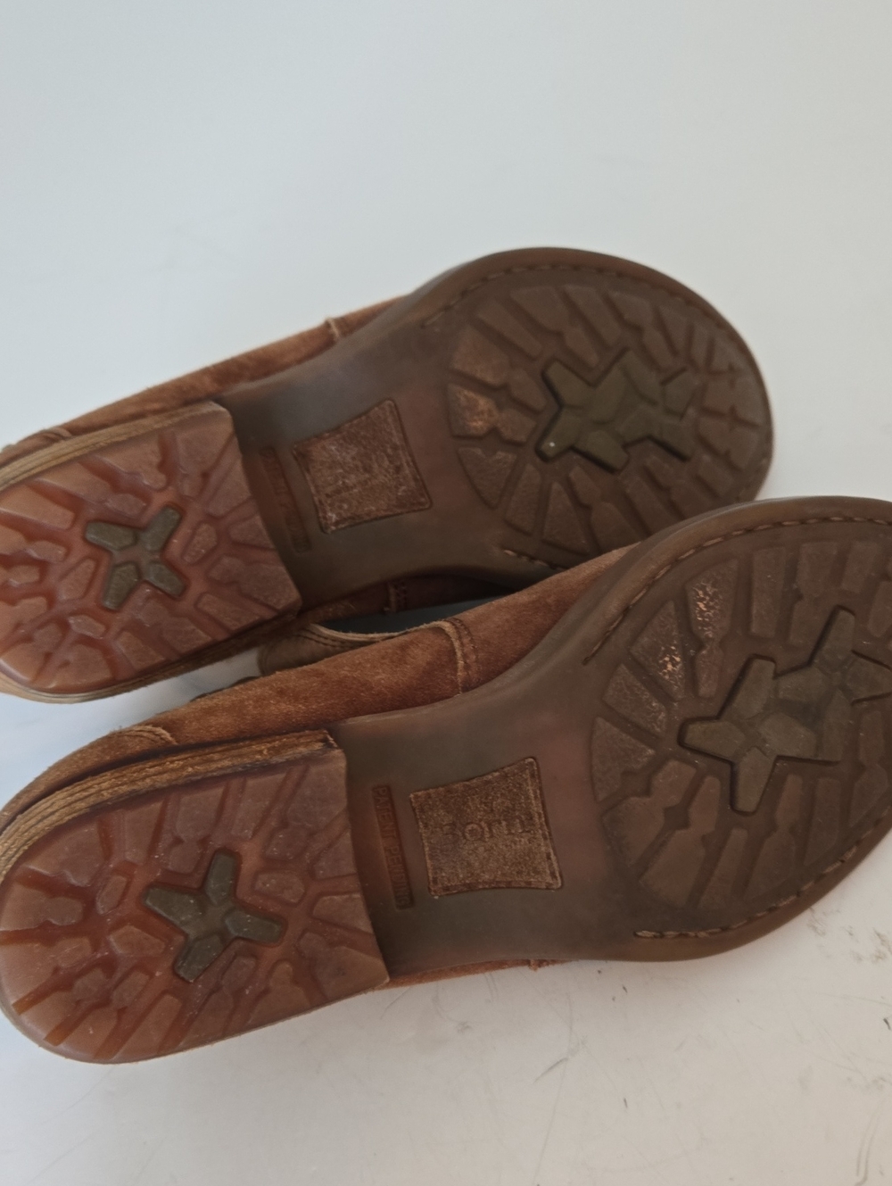 Born Sylvia Brown Suede Booties Woven Detail 7M - Picture 6 of 10